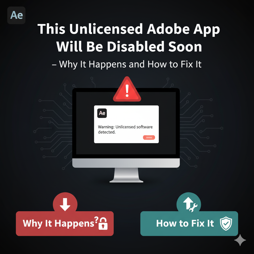This Unlicensed Adobe App Will Be Disabled Soon” – Why It Happens and How to Fix It 2025